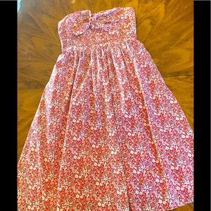 J. Crew Tie Front Floral Strapless Dress